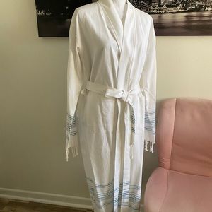 White & blue robe /beach cover-up